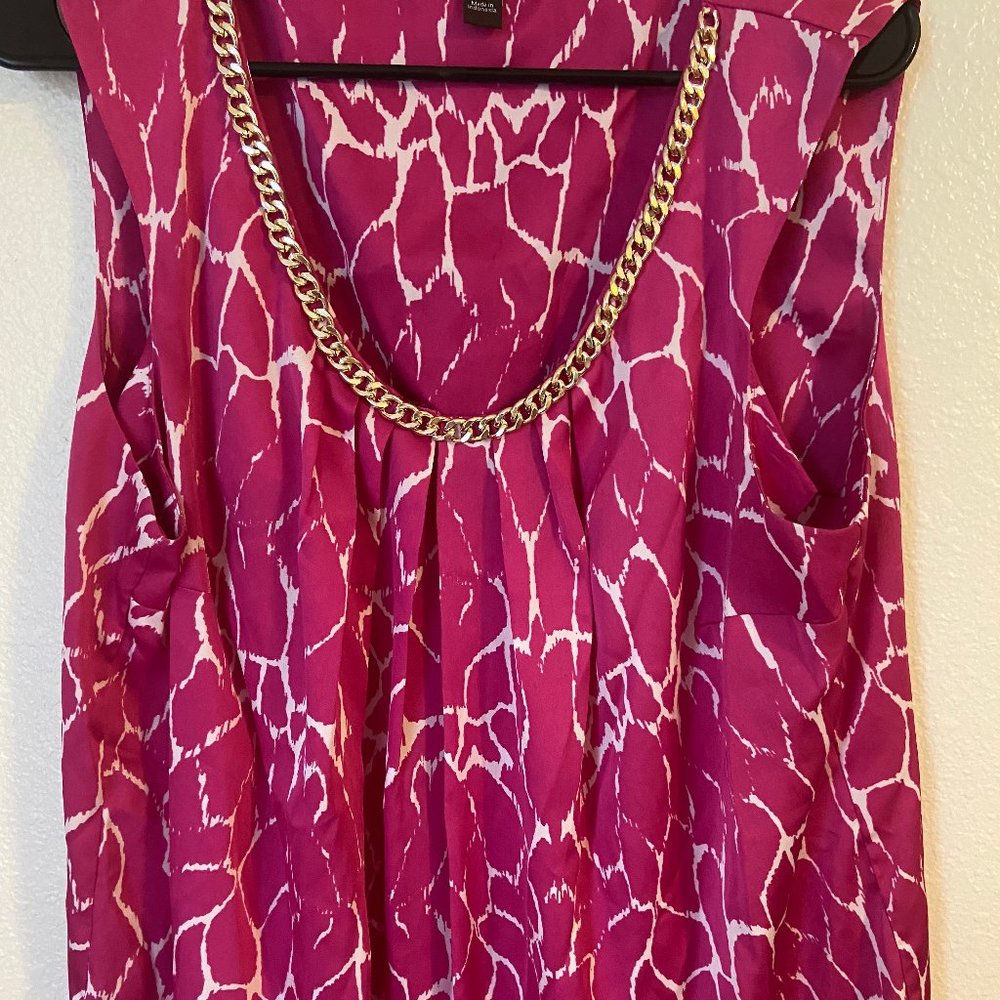 Pink Patterned Dress Tank Top